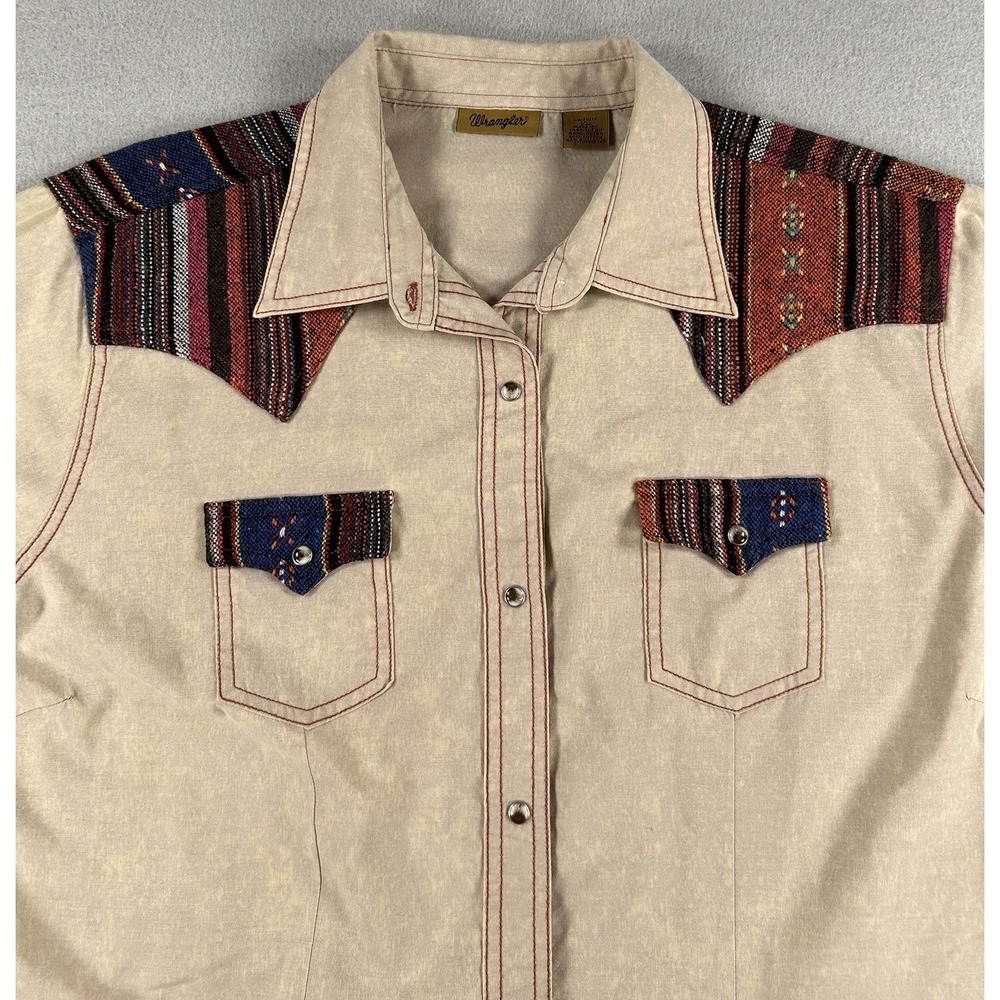 VTG Wrangler Women's Acid Wash Western Long Sleeve Button Down Shirt XL - Picture 3 of 8